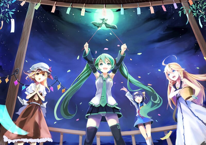 Anime girls at a festival