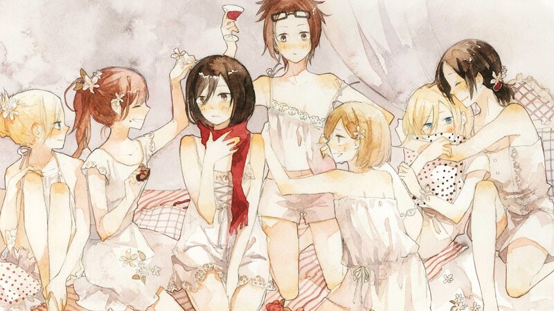 anime girls at a gathering