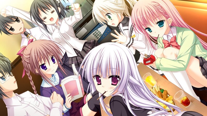 anime girls at a party