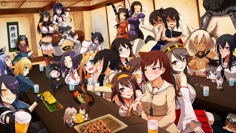 Anime Girls at a Party — Brown
