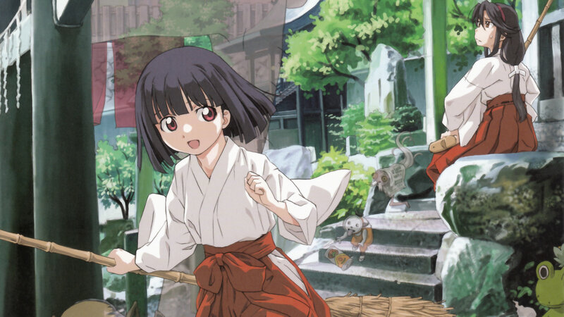 Anime girls at a shrine