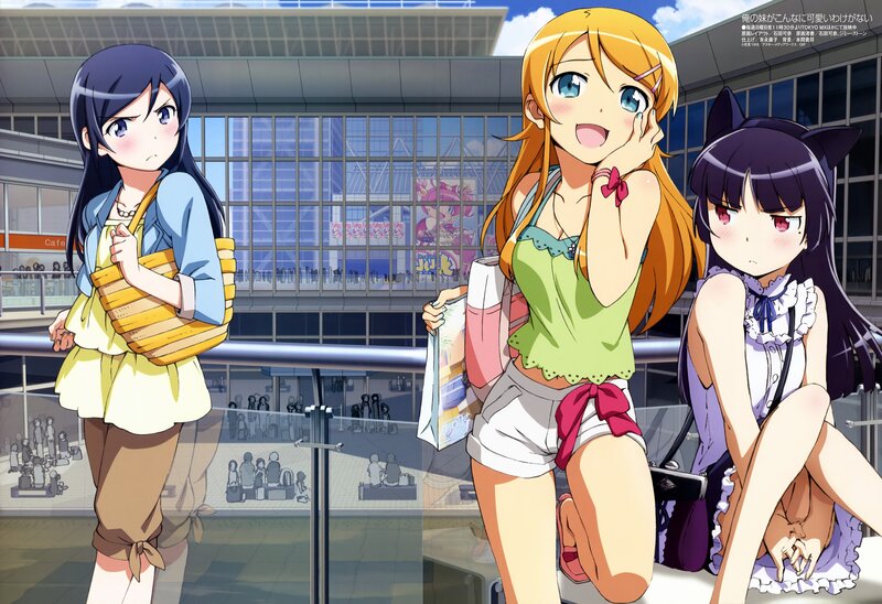 Anime girls at a station
