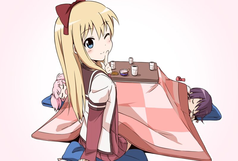anime girls at a table