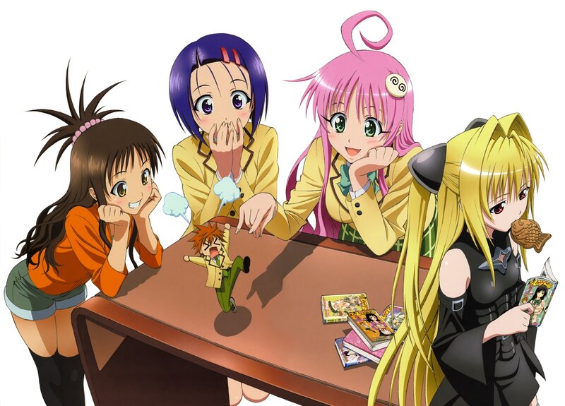 anime girls at a table