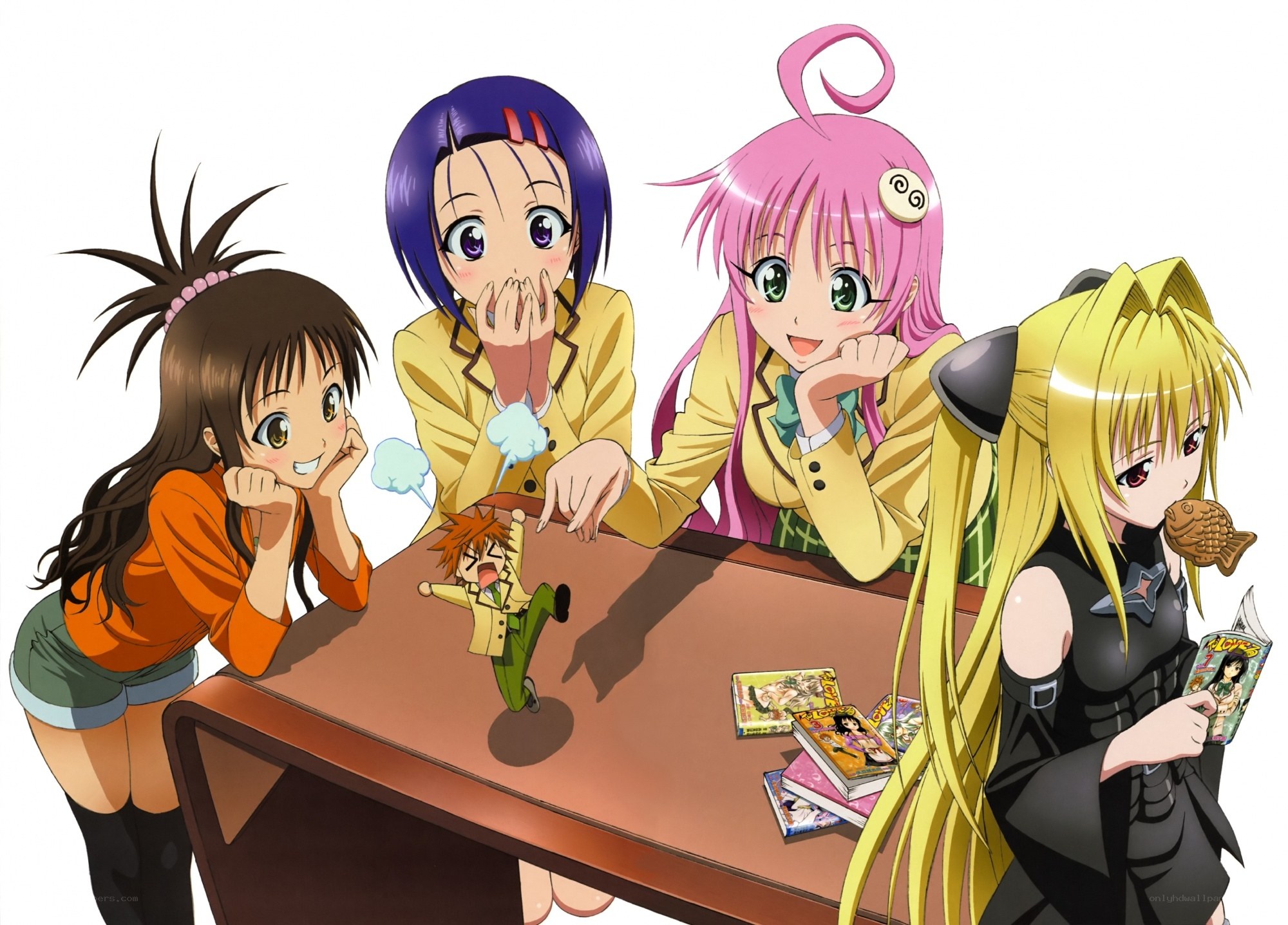 anime girls at a table