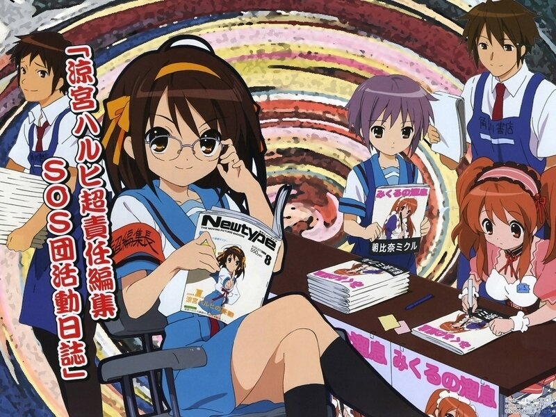 Anime Girls at a Table — Blue
