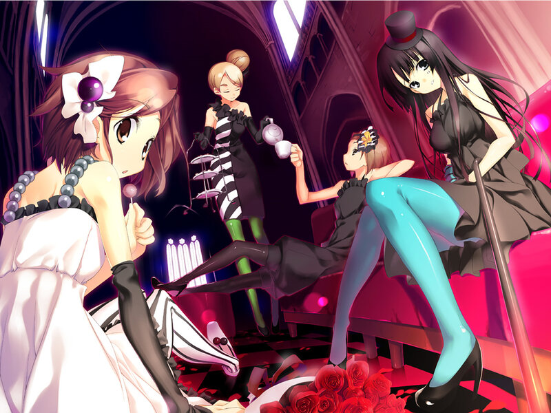 anime girls at a tea party