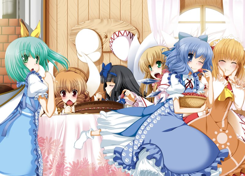 anime girls at a tea party