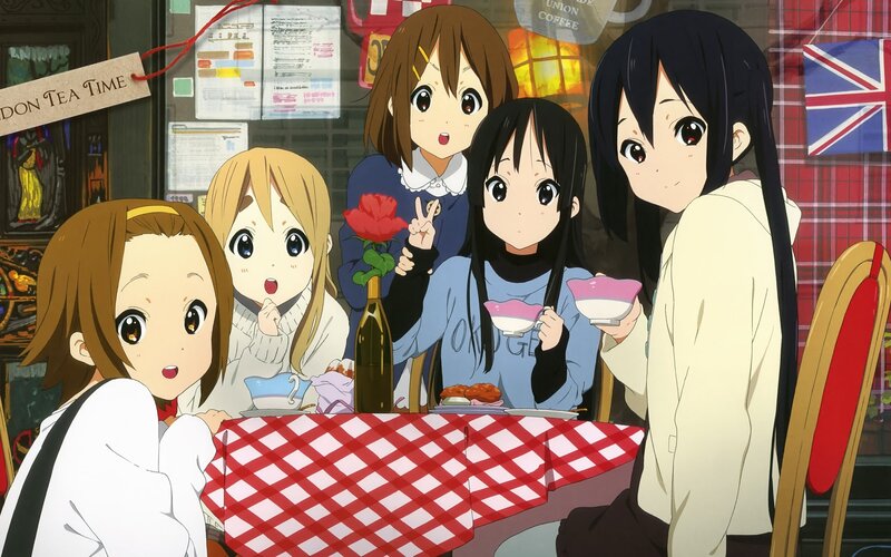 anime girls at a tea shop