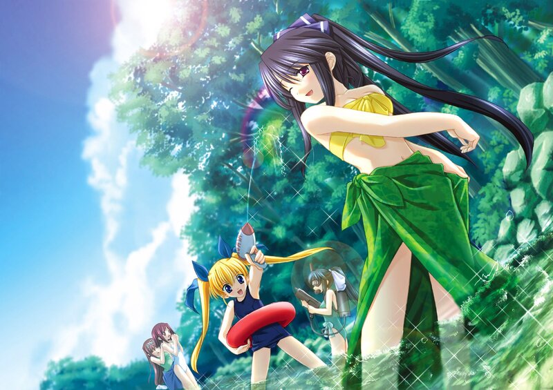Anime girls at a water park