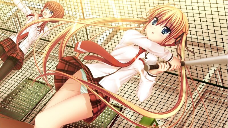 Anime girls at batting cage