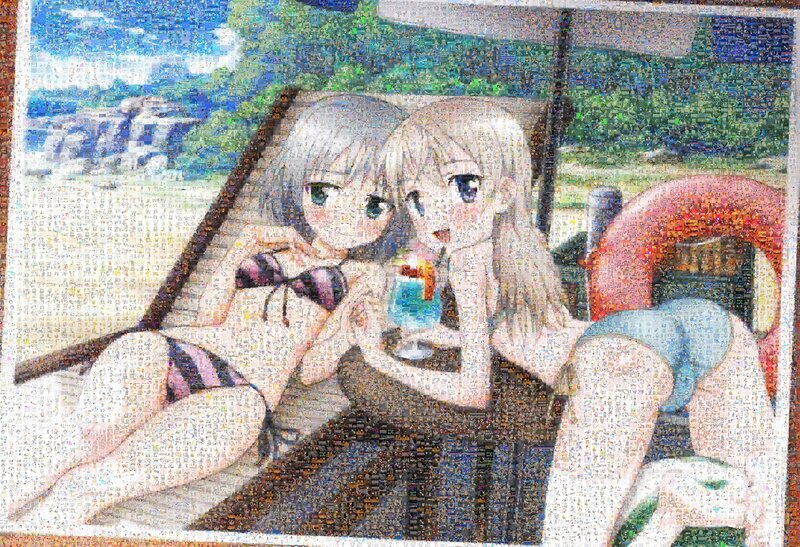 anime girls at beach