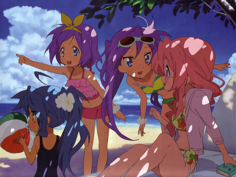 Anime Girls at Beach — Purple