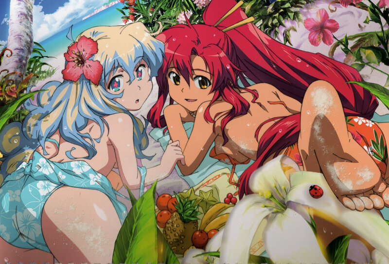 anime girls at beach