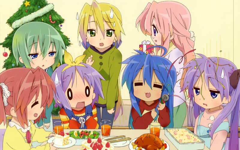 Anime Girls at Dinner — Purple