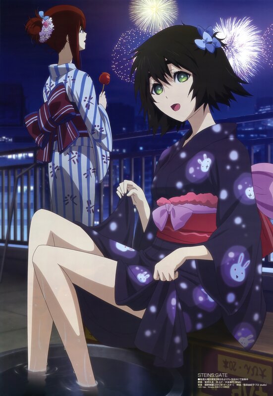 Anime girls at fireworks festival