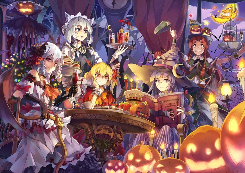 Anime Girls at Halloween Party