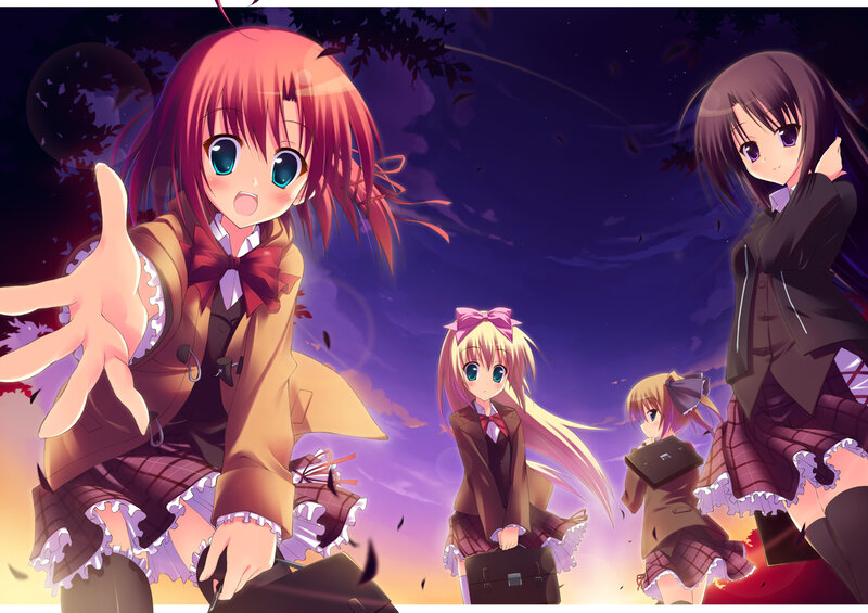 anime girls at night