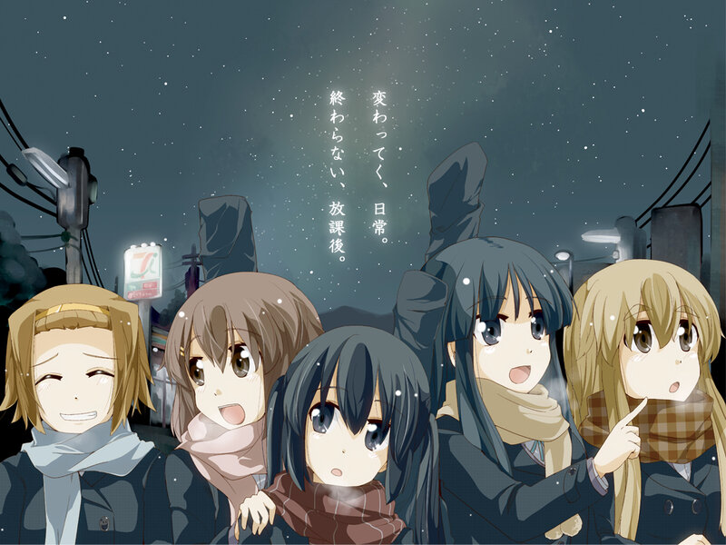 Anime girls at night