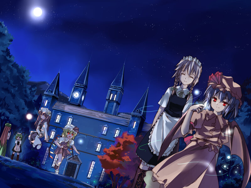 Anime Girls at Night — Blue