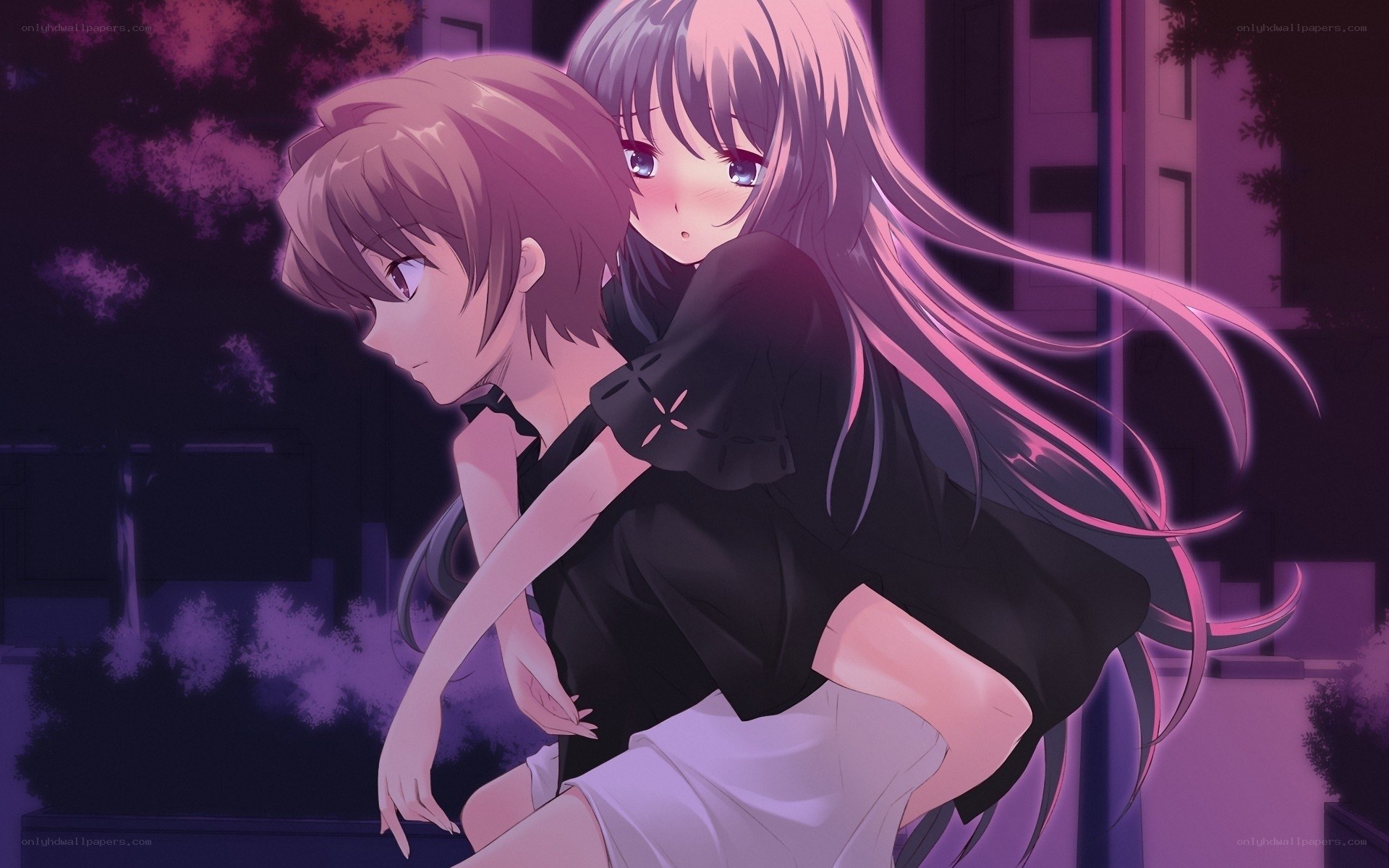 Anime girls at night