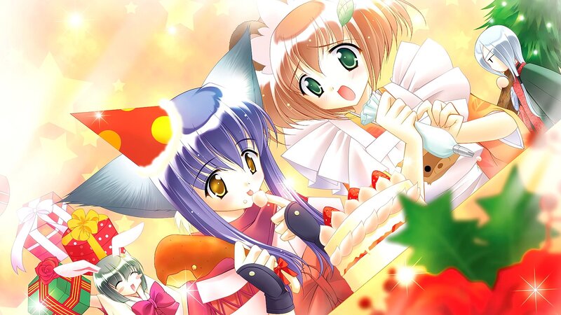 Anime Girls at Party — Purple