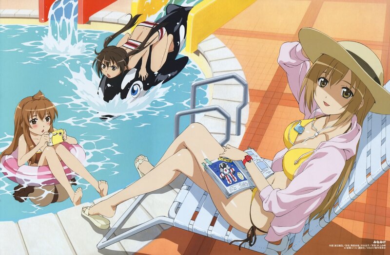 Anime Girls at Pool — Blue