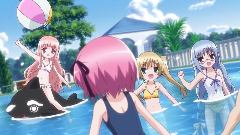anime girls at pool party