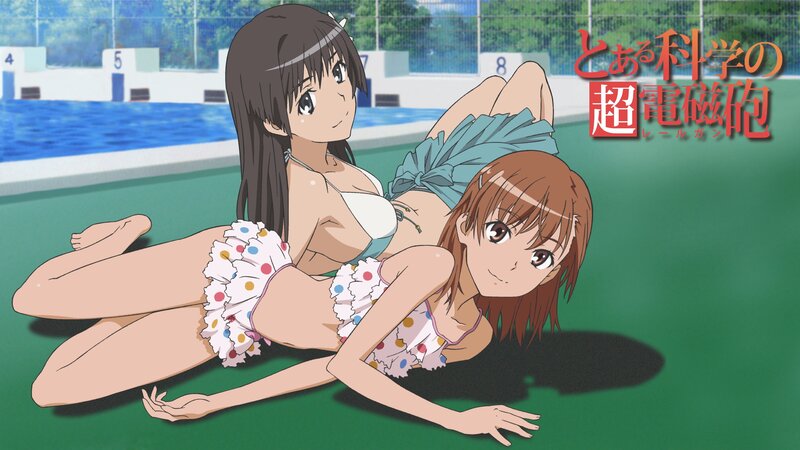 Anime girls at poolside