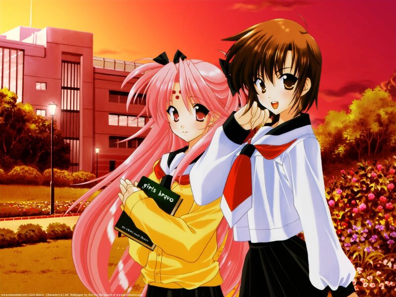 Anime girls at school