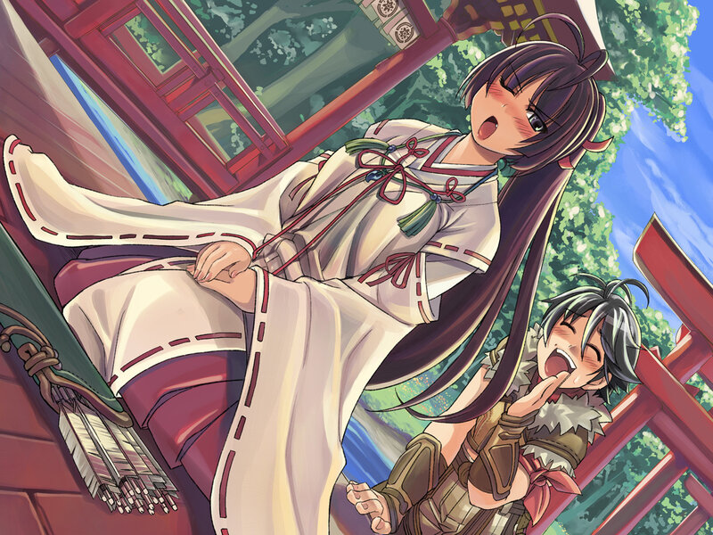 anime girls at shrine