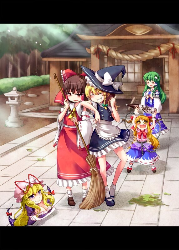 Anime girls at shrine