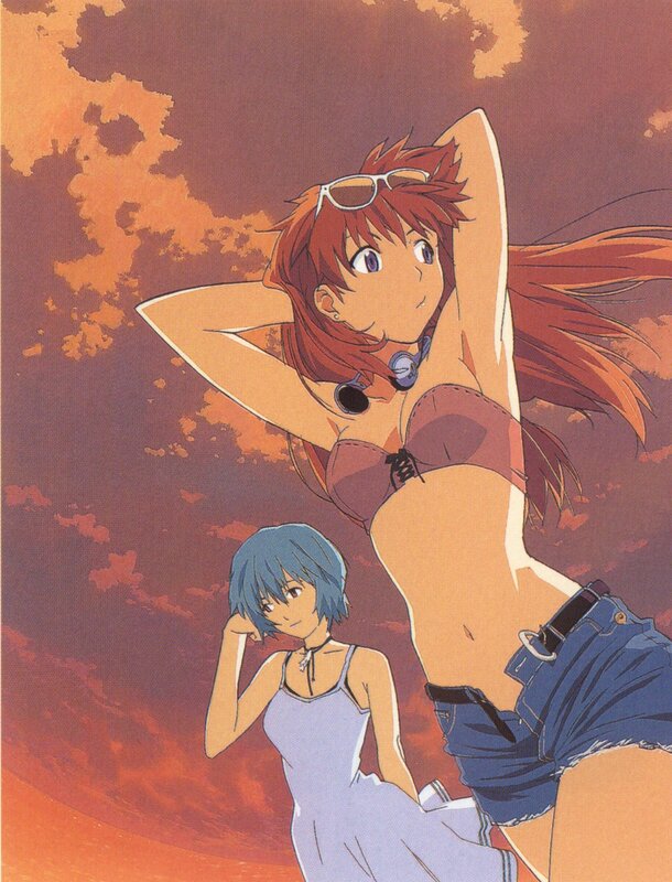 Anime girls at sunset