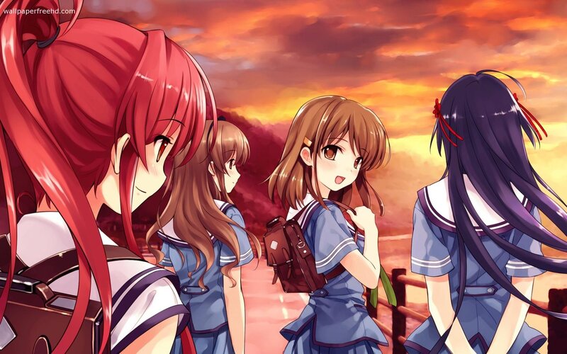 Anime Girls at Sunset — Orange