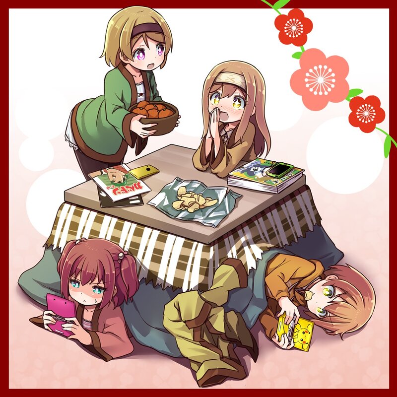 Anime Girls at Table — Pink