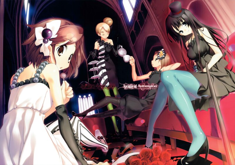 anime girls at tea party