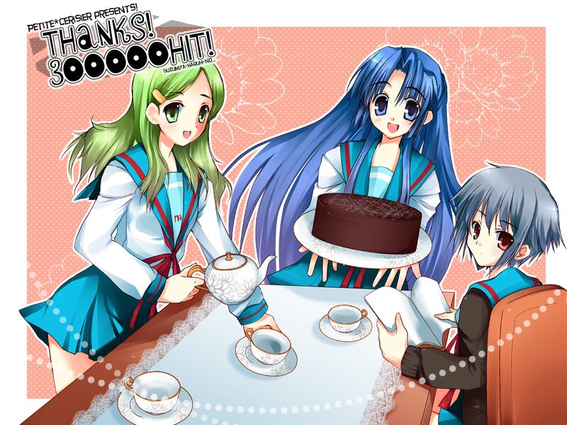 Anime girls at tea party