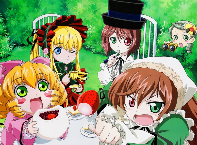 Anime Girls at Tea Party — Green