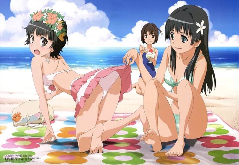 Anime girls at the beach