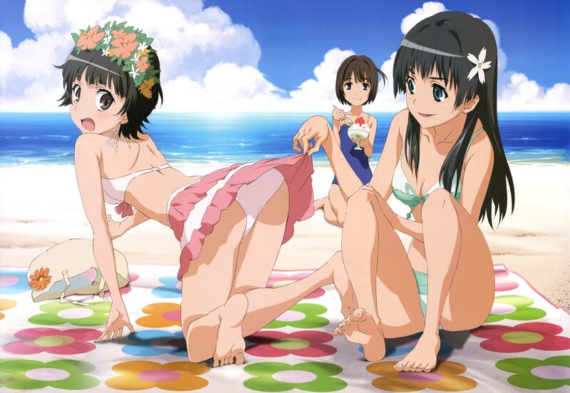 Anime girls at the beach