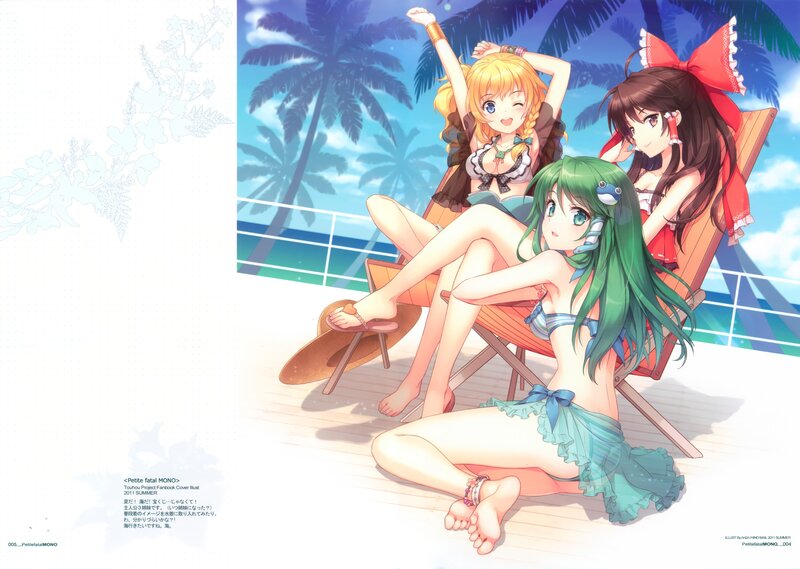 Anime girls at the beach