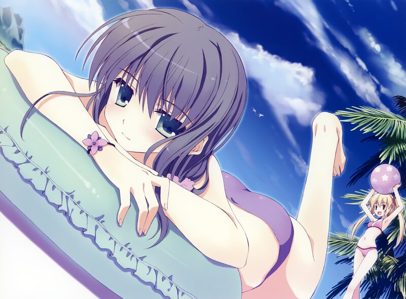 Anime girls at the beach