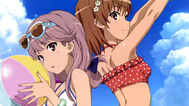 anime girls at the beach