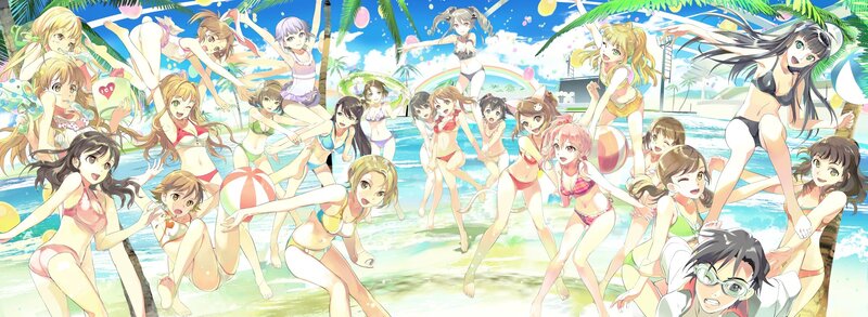 Anime girls at the beach