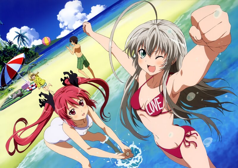 Anime girls at the beach