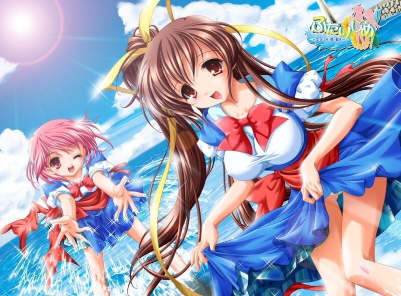 Anime girls at the beach