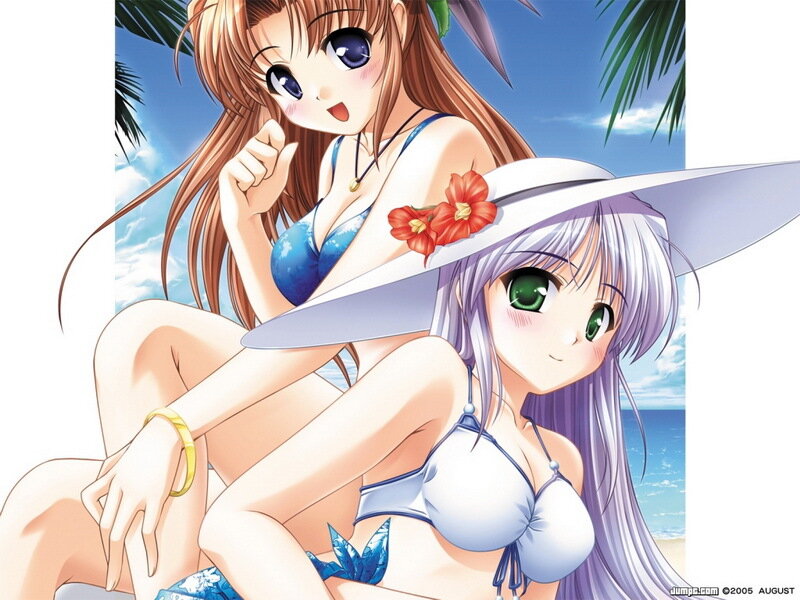 Anime girls at the beach