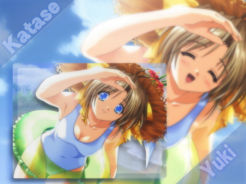 Anime girls at the beach