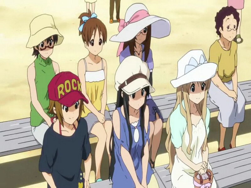 anime girls at the beach
