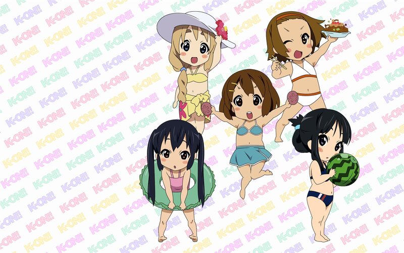 anime girls at the beach